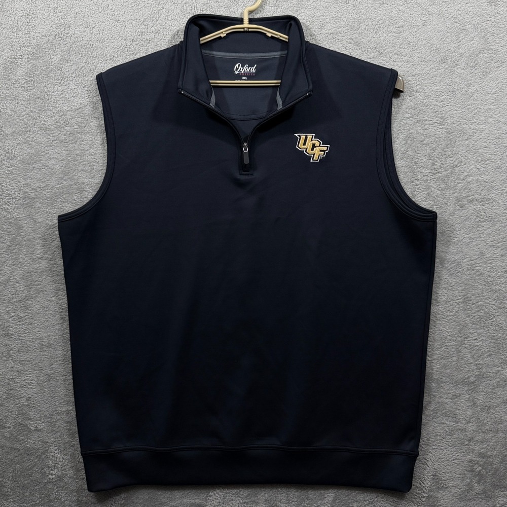 UCF Knights Vest Mens XXL Oxford America Blue 1/4 Zip University Central Florida
